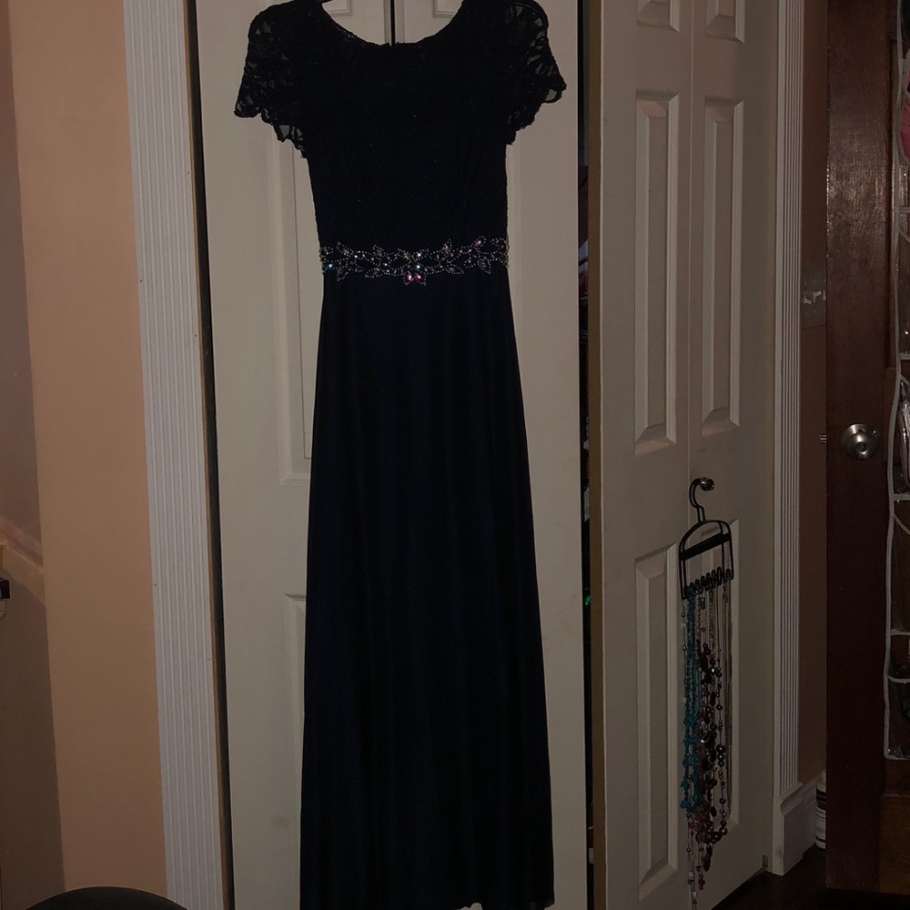 long navy dress